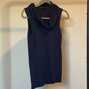 ANTONIO MELANI Dark Blue Cowl Neck Sweater